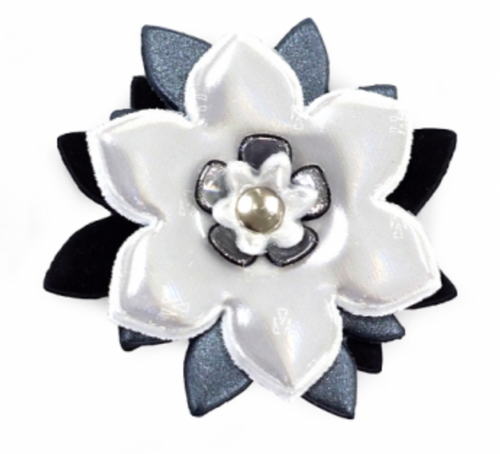 Reflector Brooch -black & white